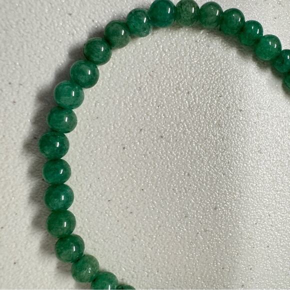 Vintage Jade Beaded Necklace Barrel Clasp 7in Green - Picture 4 of 6